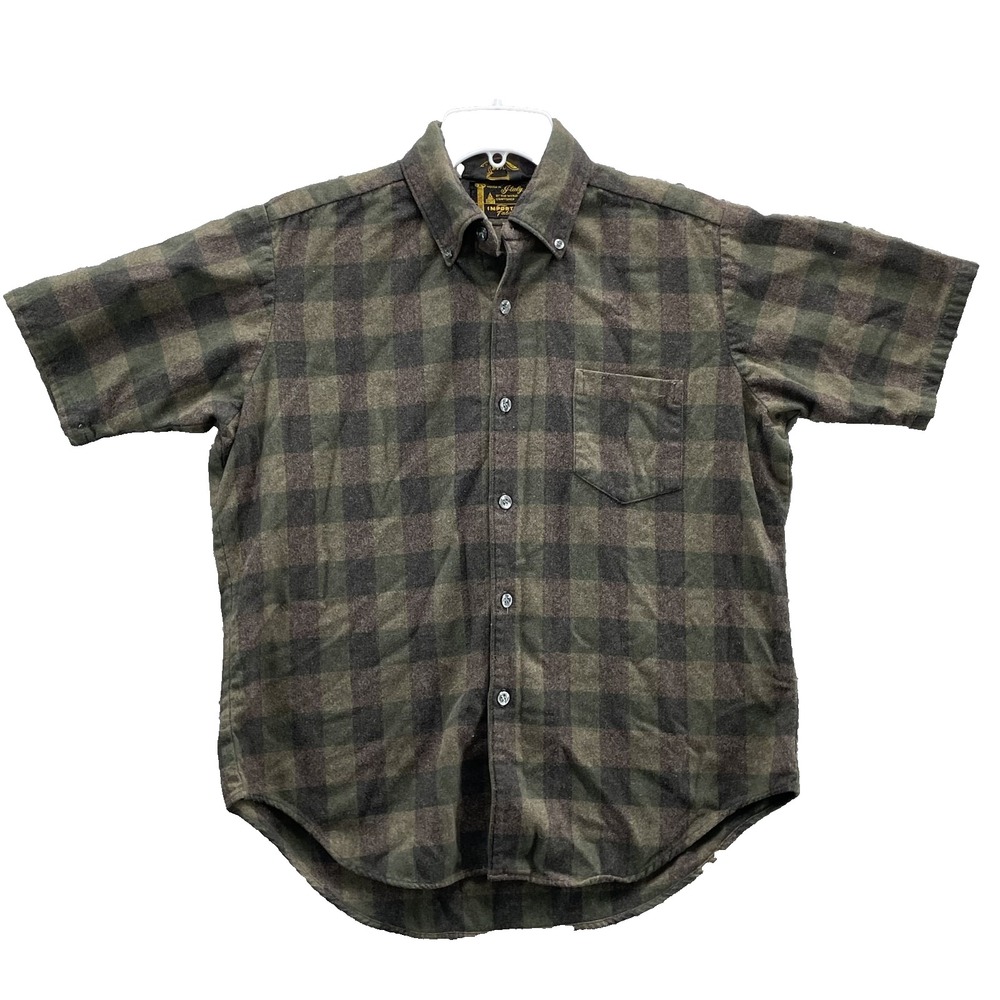 Wool Blend Flannel Shirt Men's Large Outdoor Workwear Gorpcore Cabin Camp Grunge